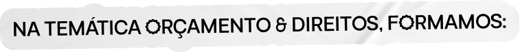 Na temática Orçamento & Direitos, formamos: