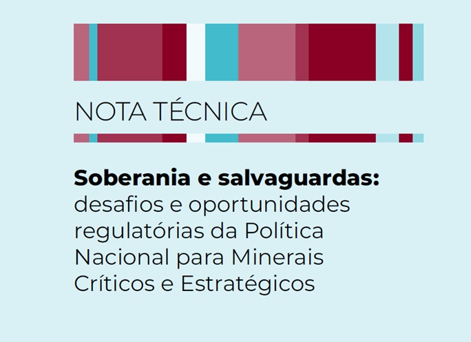 Imagem mostra título da nota técnica do Inesc sobre minerais críticos e estratégicos